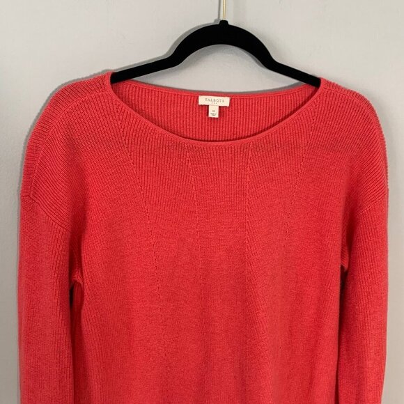 Talbots rib knit cotton blend long sleeve crewneck pullover sweater - Picture 4 of 10